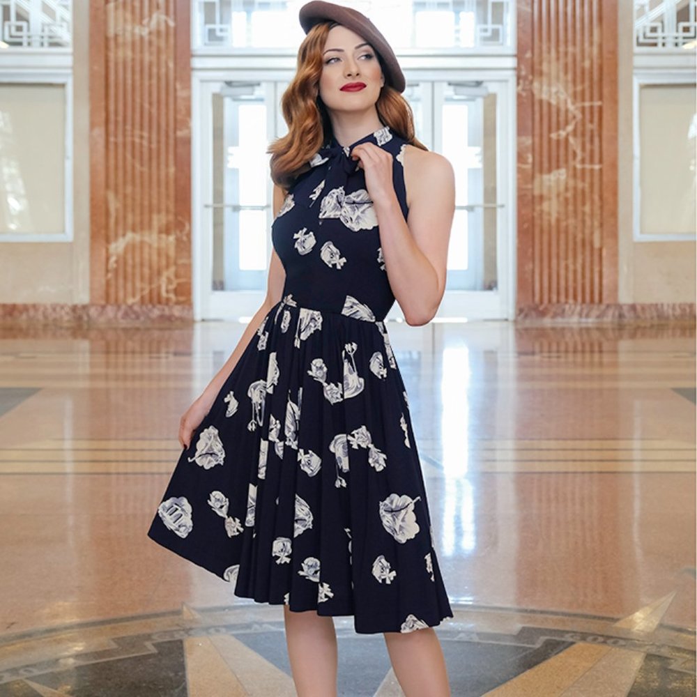 Streetcar Dress in Midnight in Paris